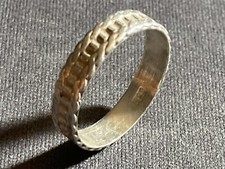 Geometric Band Design Sterling Ring Size: 7 Total Weight 1.7grams 3.5 mm wide
