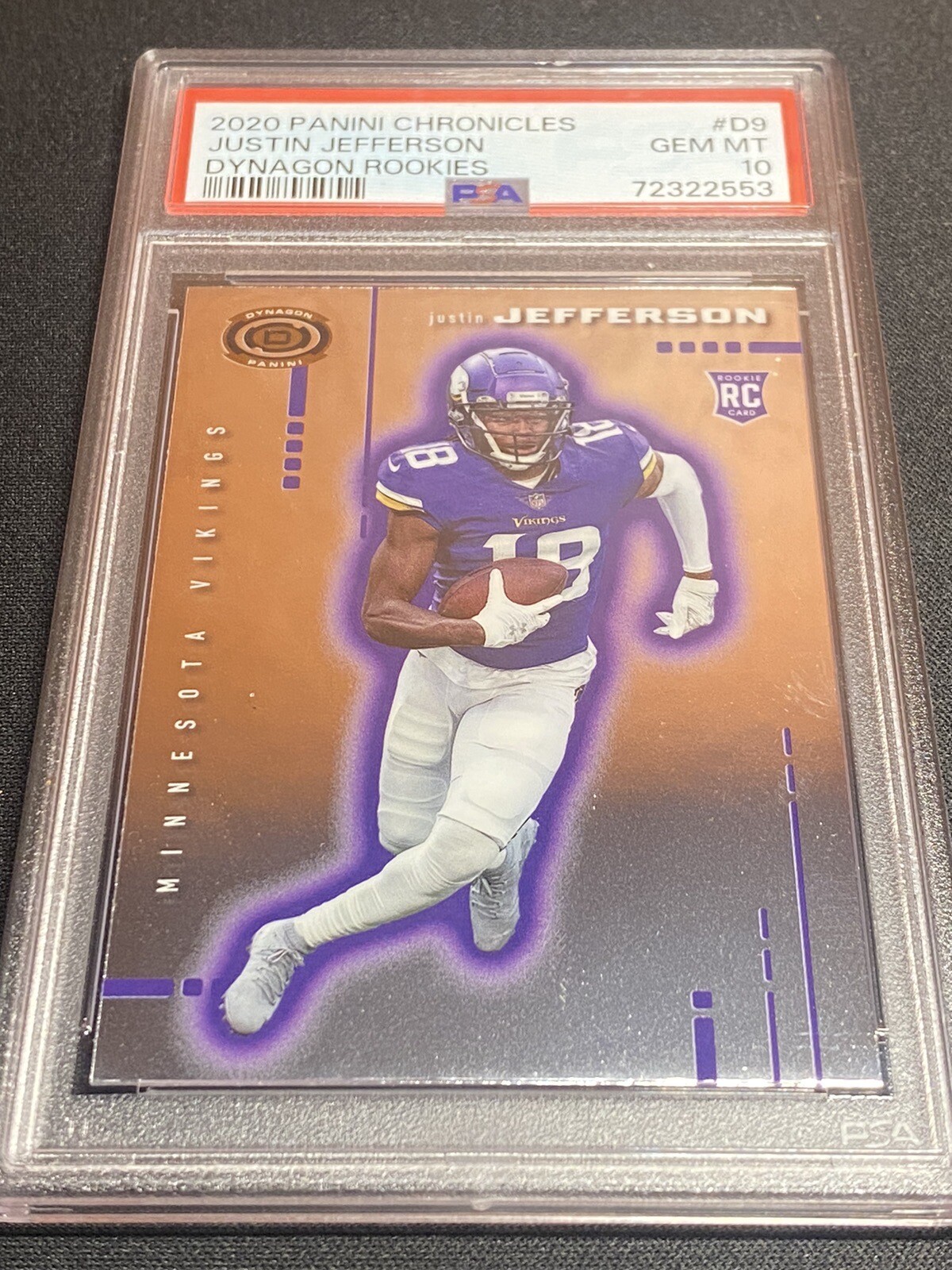 (3) Justin Jefferson Rookie Cards PSA 10's Panini Prizm 313 D9 126