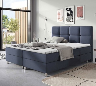 Boxspringbett Santio mit zwei Bettkästen Doppelbett Matratze Topper Polsterbett