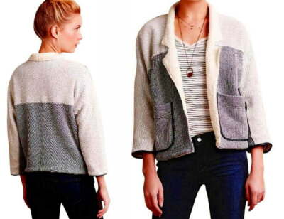 Anthropologie Comfy Gallery Jacket XSmall 0 2 OVERSIZED SOFT Faux Sherling NWT