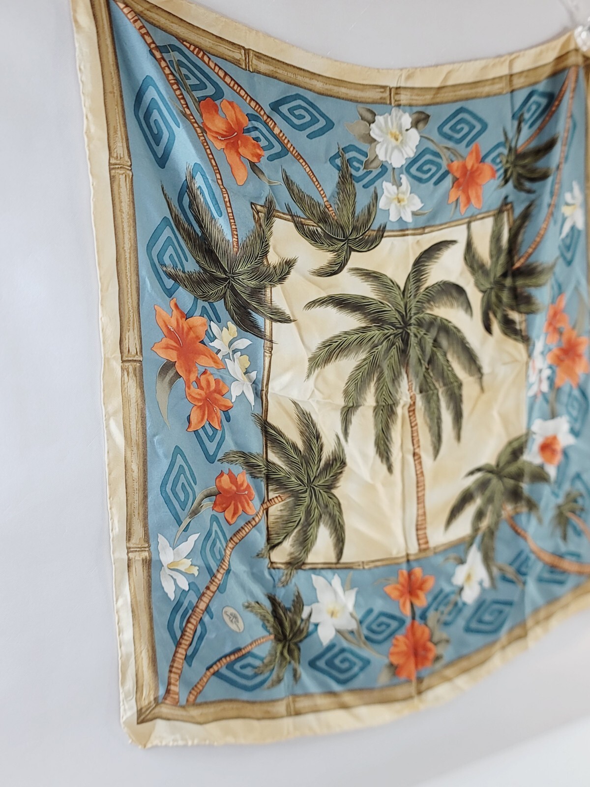 Tommy Bahama Palm Trees Sandbar Silk Scarf Orchids
