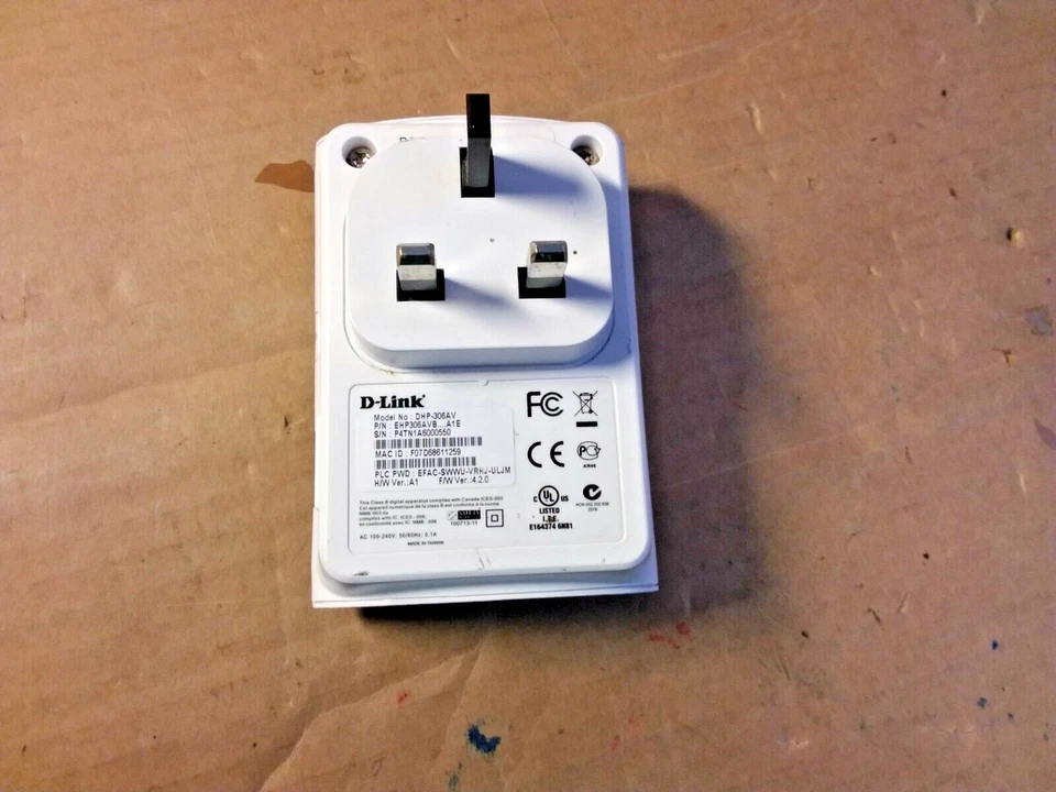 D-Link DHP-306AV 200Mbps Single Port Ethernet Powerline Adapter White UK Plug - Image 3 of 4