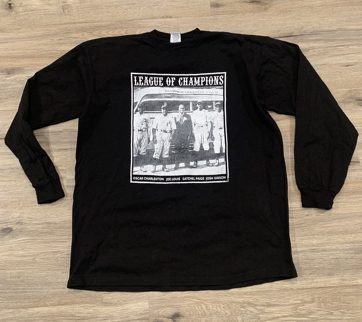 Vtg Negro League of Champions Pittsburgh Satchel Paige Long sleeve Shirt Sz  2XL