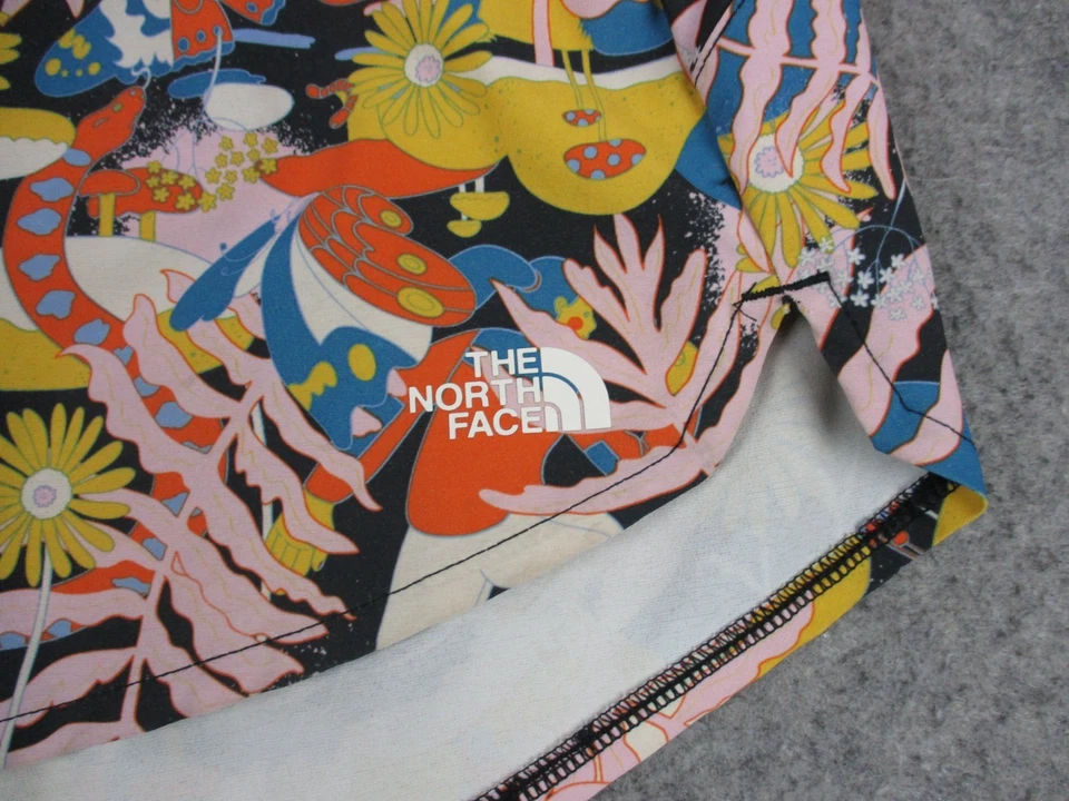 Pantalones Cortos North Face Para Mujer Medianos Rosa Amarillo Estampado Floral Arca Correr Senderismo Foto 3 de 4