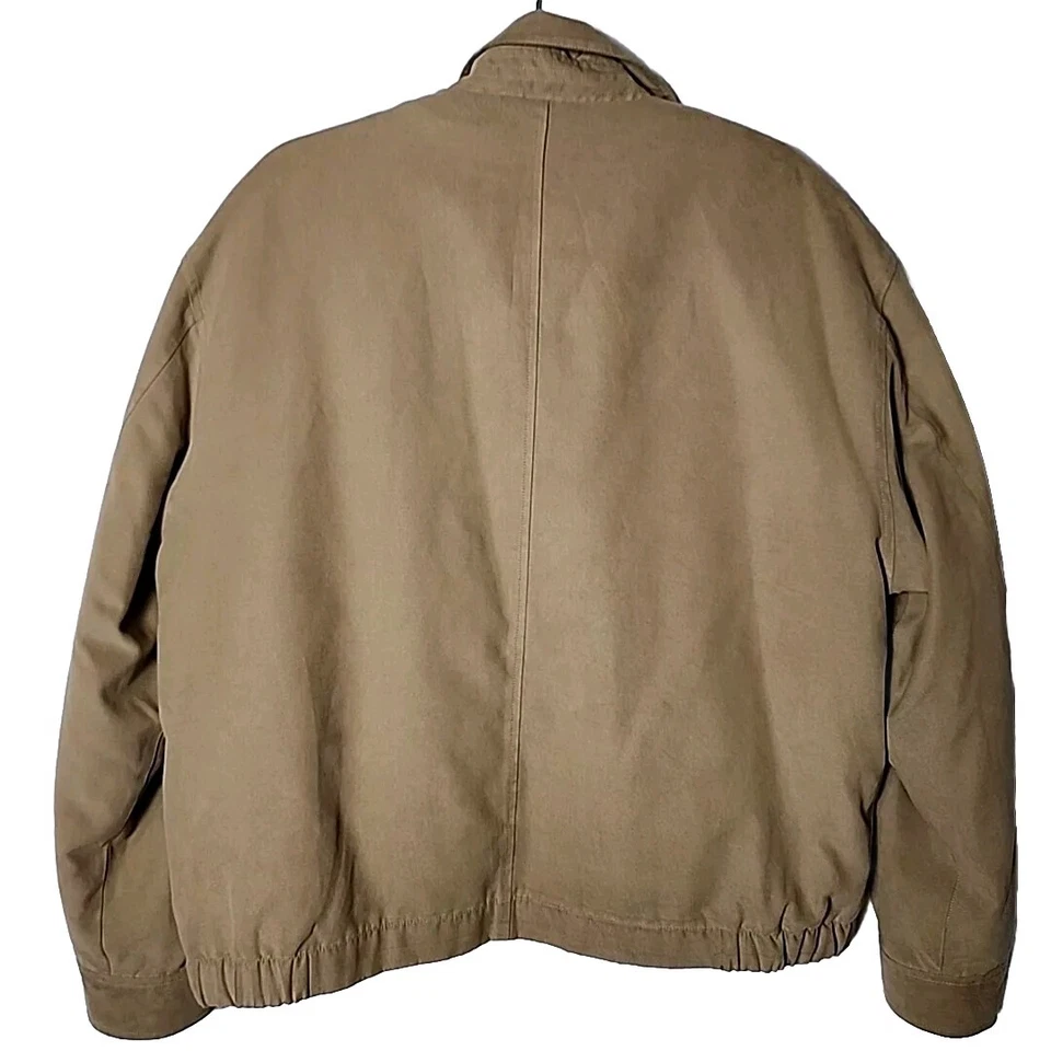 Jos A Bank мужчин L съемный шерстяная смесь подкладка хаки Bomber полиэстер заполнения куртка - Изображение 4 из 4