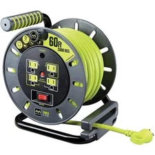 Masterplug Power At Work Four Power Outlets, Open Cord Reel with Winding Handle,