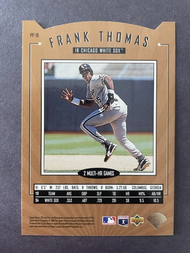 1995 SP Platinum Power Insert #PP18 Frank Thomas Chicago White Sox - Picture 2 of 2