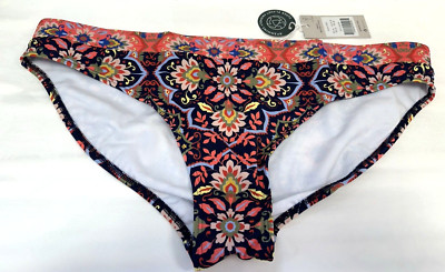 NEU! Boden UK10 EU38 US6 Bikinihose dunkelblau/koralle Paisley Print Panel