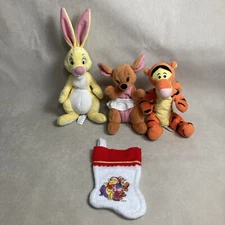 Lot Of 3 Disney Winnie The Pooh, 1 Christmas Holiday 6" Mini Stockings printed.