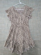 Shein Womens Dress Mini Short Leopard Print Sleeveless Small