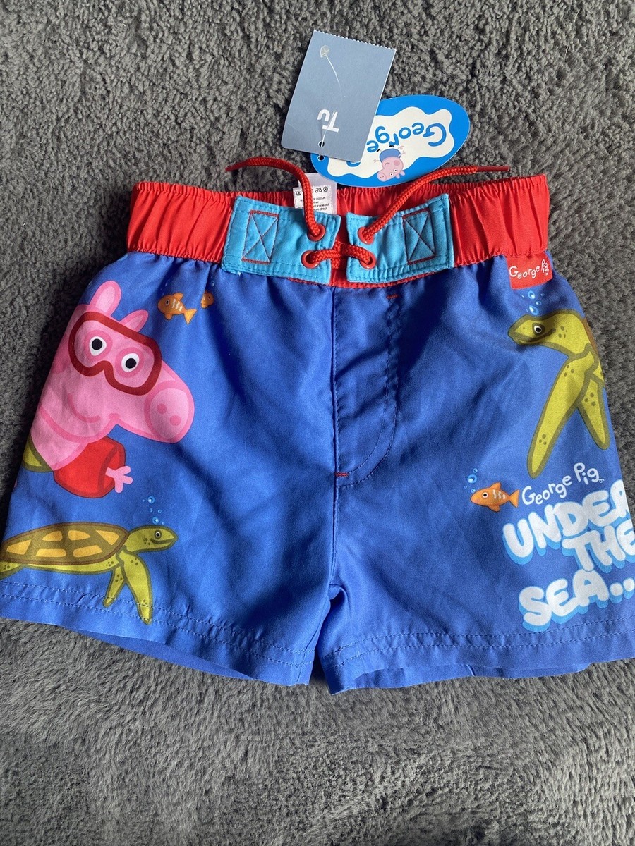 Baby Boy Peppa Pig George Pig Swimming Trunks Shorts Beach 9-12