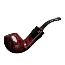 MUXIANG Smooth Freehand Pipe Briar Wooden Tobacco Pipe Acrylic Stem Horn Ring