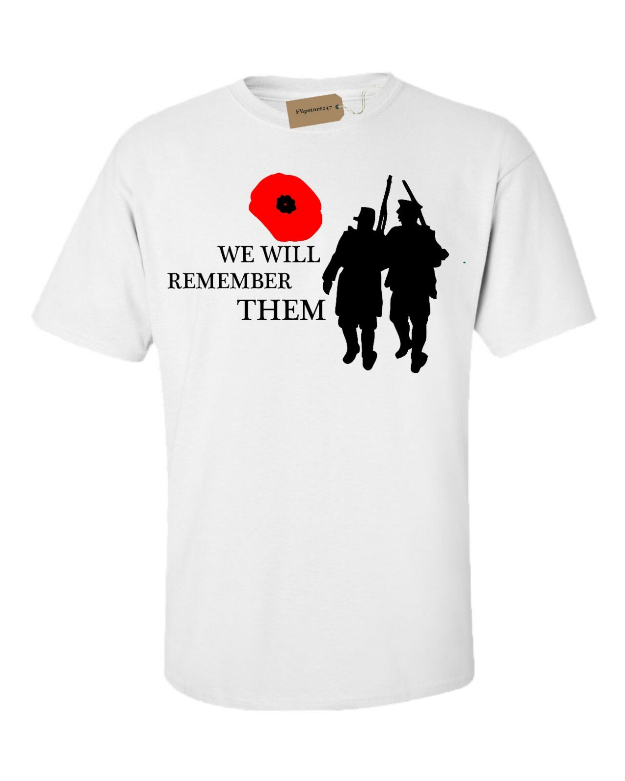 ALTRA T shirt uomo We Will Remember S XXXL giorno della memoria papavero sold guerra
