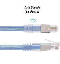 50FT RJ11 6P4C Shielded Telephone Phone Line Cable Cord Modem DSL Internet Fax