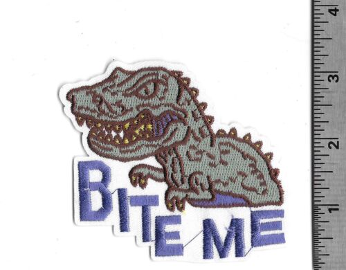 Dinosaur Bite Me T-REX Embroidered Patch - Picture 1 of 1