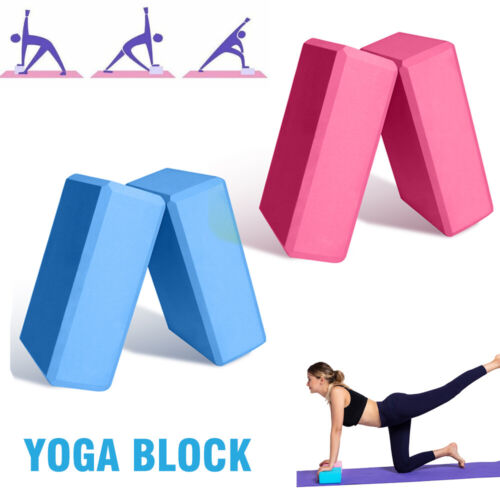 Blocco Yoga Blu/Rosa Schiuma Mattone Stretching Aiuto Fitness Palestra Pilates Esercizio - Foto 1 di 25