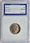 Toned 1938 D Buffalo Nickel GEM UNC MS+
