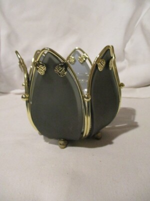 PARTYLITE Vintage Lotus Tealight Holder w/Glass Holder & Tealight in Uplifting