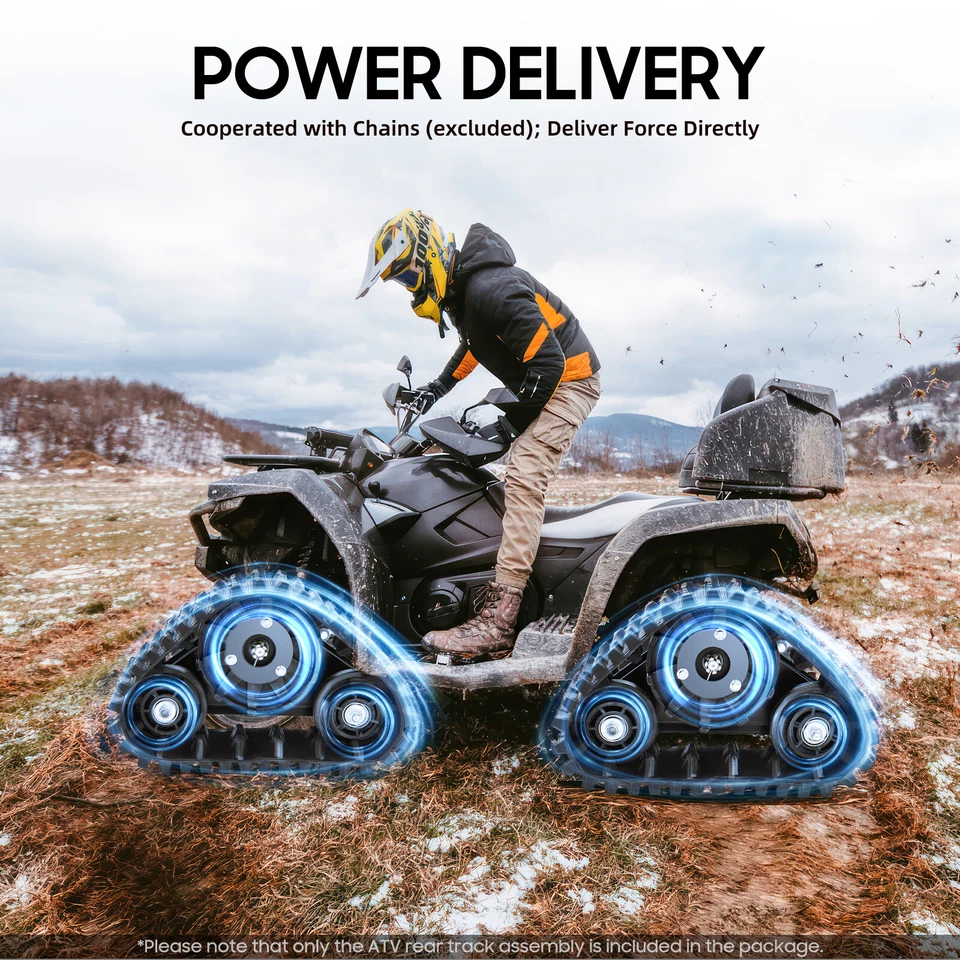 1 Pair Go Kart ATV UTV Buggy Quad Rear Wheel Snow Rubber Sand Tracks Snowmobile - Image 2 of 4