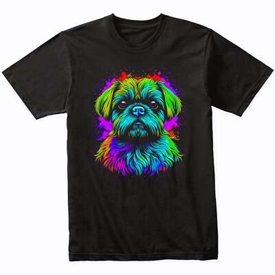 Brussels Griffon Psychedelic Dog Art T-Shirt - Brussels Griffon Owner Gift