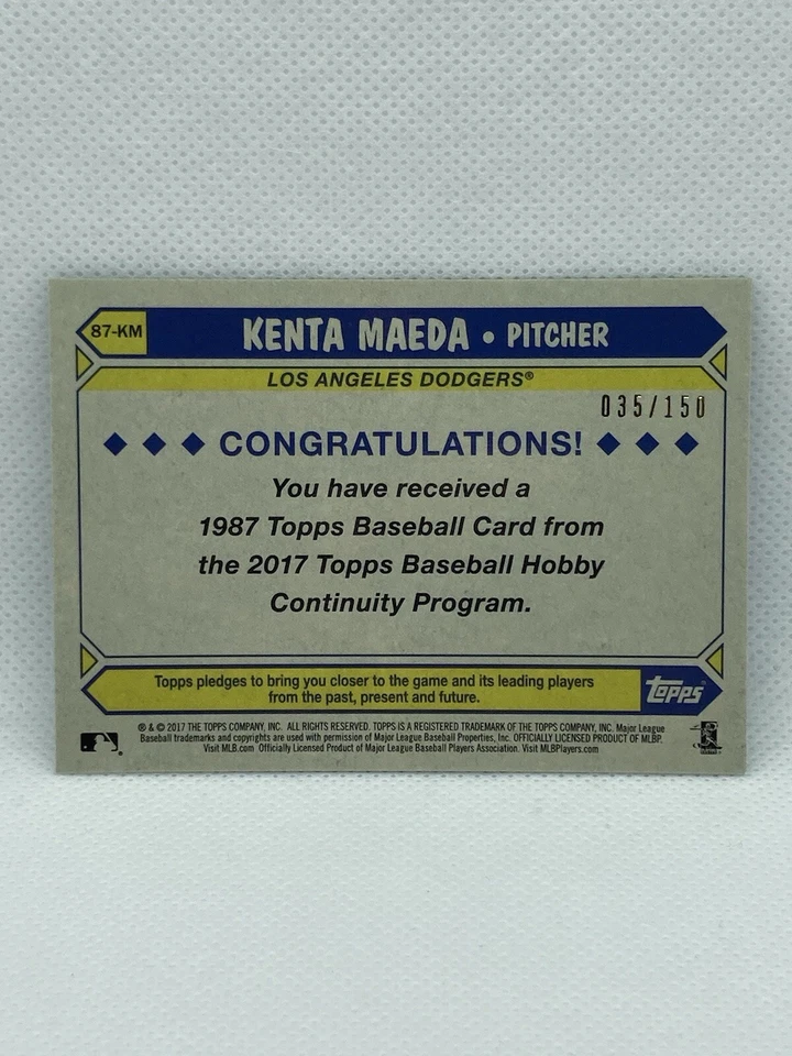 2017 Topps 1987 Design Silver Pack Kenta Maeda Green Refractor /150 Dodgers - Image 2 of 2