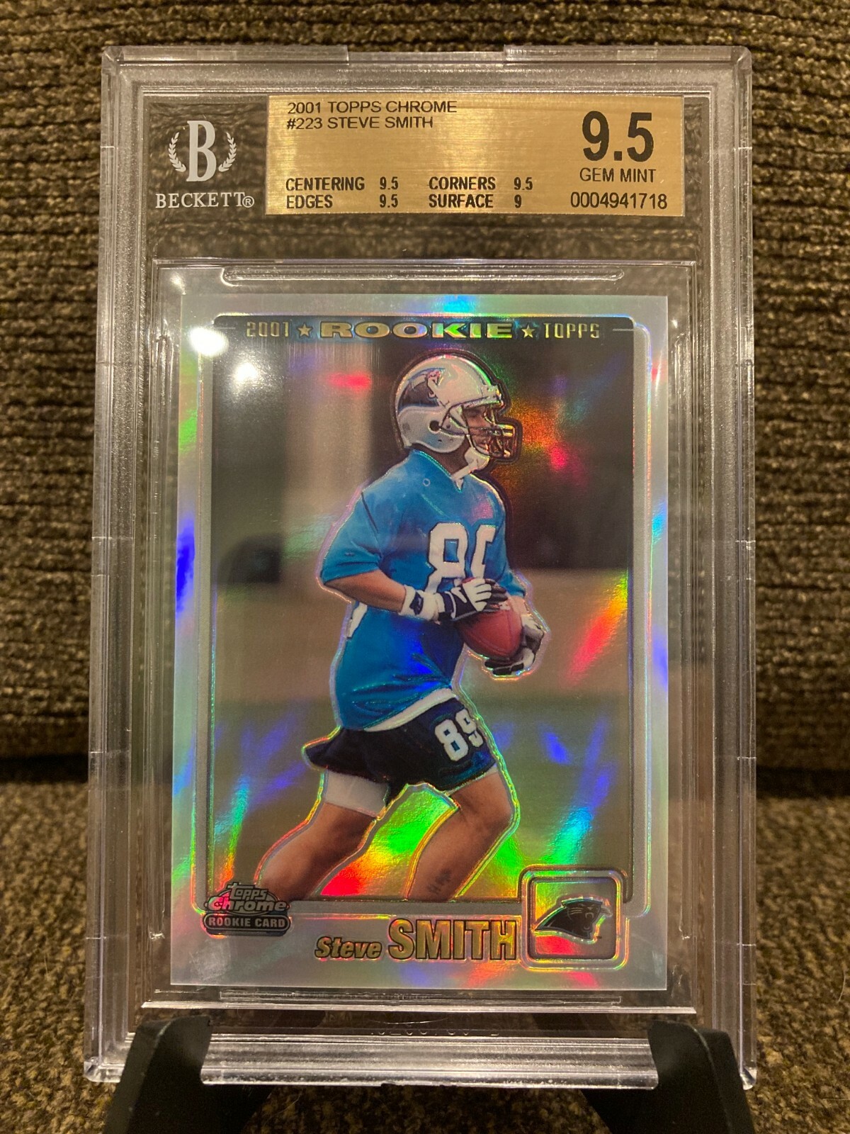 2001 Topps Chrome Steve Smith Refractor /999 Graded BGS 9.5 GEM MINT POP 2 HOF