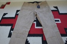 Ralph Lauren Blue Label 100 Lamb Suede Leather Equestrian Pants