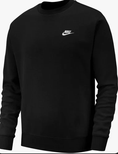 Nike Sportswear Club Fleece Crewneck Sweatshirt Bv2662-010 Black | White 2xl