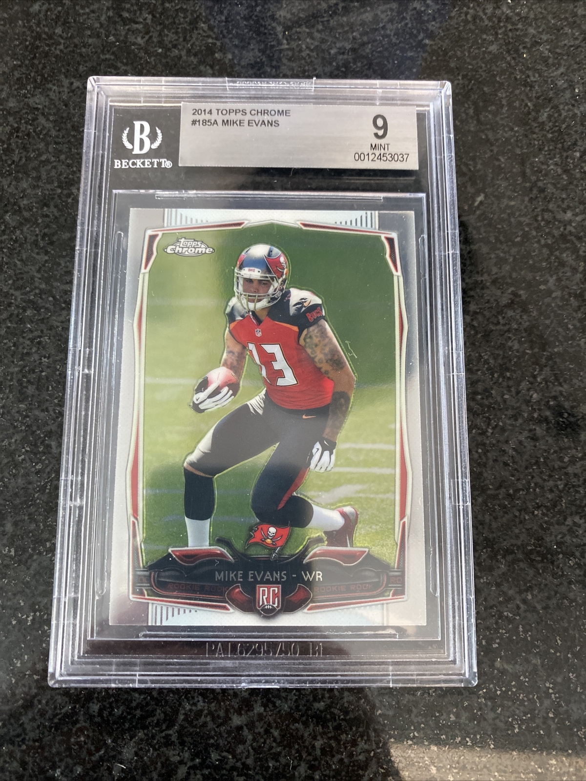 2014 TOPPS CHROME #185 MIKE EVANS ROOKIE BGS 9 MINT