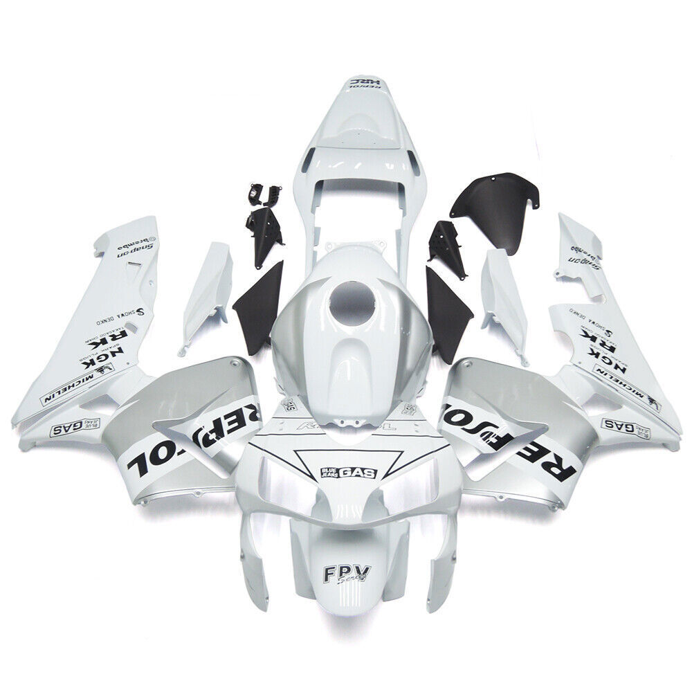 White Repsol Injection Fairing Kit for 2003 2004 Honda CBR600RR F5