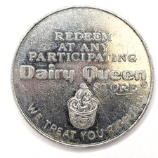 Vtg Dairy Queen Free 40c Sundae Token Coin Royal Treat Aluminum Ice Cream 6A