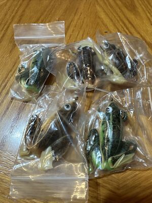 5 Vintage Rigged Felmlee Approximately 3  Jigging Frog Weedless Fishing Lure