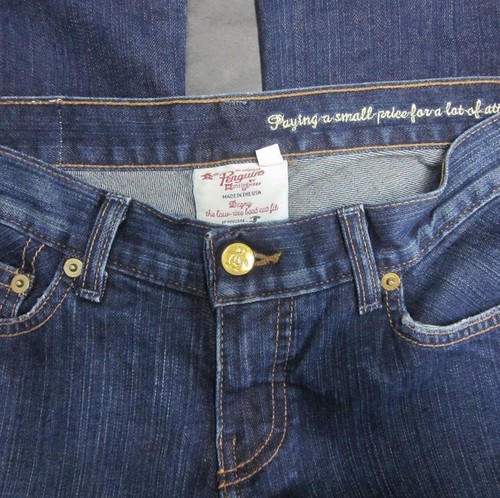 ORIGINAL PENGUIN WOMEN'S (27) L31 LOW RISE BOOTCUT DARK BLUE STRETCH JEANS EUC - Picture 3 of 10