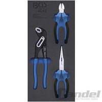 Bgs Werkstattwagen-Einlage 1/3 Seitenschneider Wasserpumpen- & Spitz-Zangen-Satz
