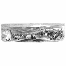 CRIMEAN WAR Spring Horse races at Karani - Antique Print 1855