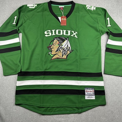 #ad North Dakota Fighting Sioux Jersey Mens 3XL Green Parise 11 Unlimited Classics $74.99