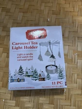 Mistletoe Marathon Carousel Tea Light Holder Christmas Tree Charms