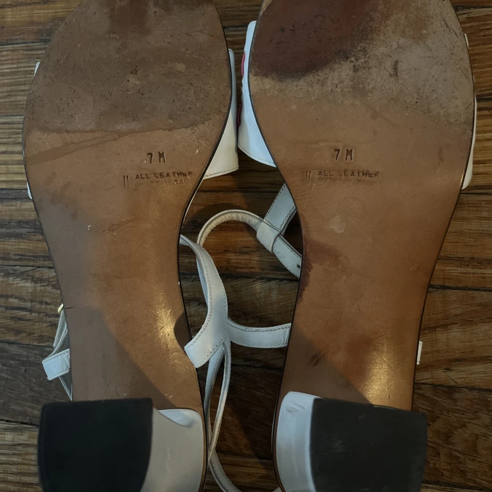 Sandalias de Colección Años 60 70 Amalfi Rangoni Blanco Arco Iris Curar Zapatos Florencia Italia Foto 4 de 4