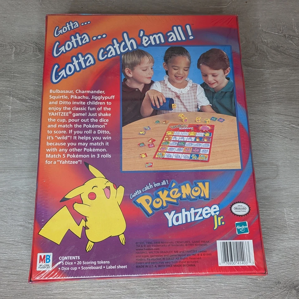 Pokemon Yahtzee Jr. Board Game (Milton Bradley, 1999) - New and Sealed! - Image 2 of 3