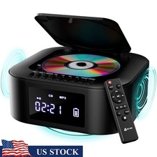 Portable CD Player W/ Bluetooth Subwoofer FM Radio Rechargeable Battery New