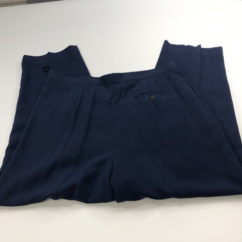 Lauren Ralph Lauren 100% Silk NEW Plus 20W (Fit 40W 30L) High Rise Pants Blue - Picture 2 of 11