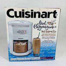 New Cuisinart Iced Cappuccino and Hot Espresso Maker ICAPP-4 8 Cup White in Box