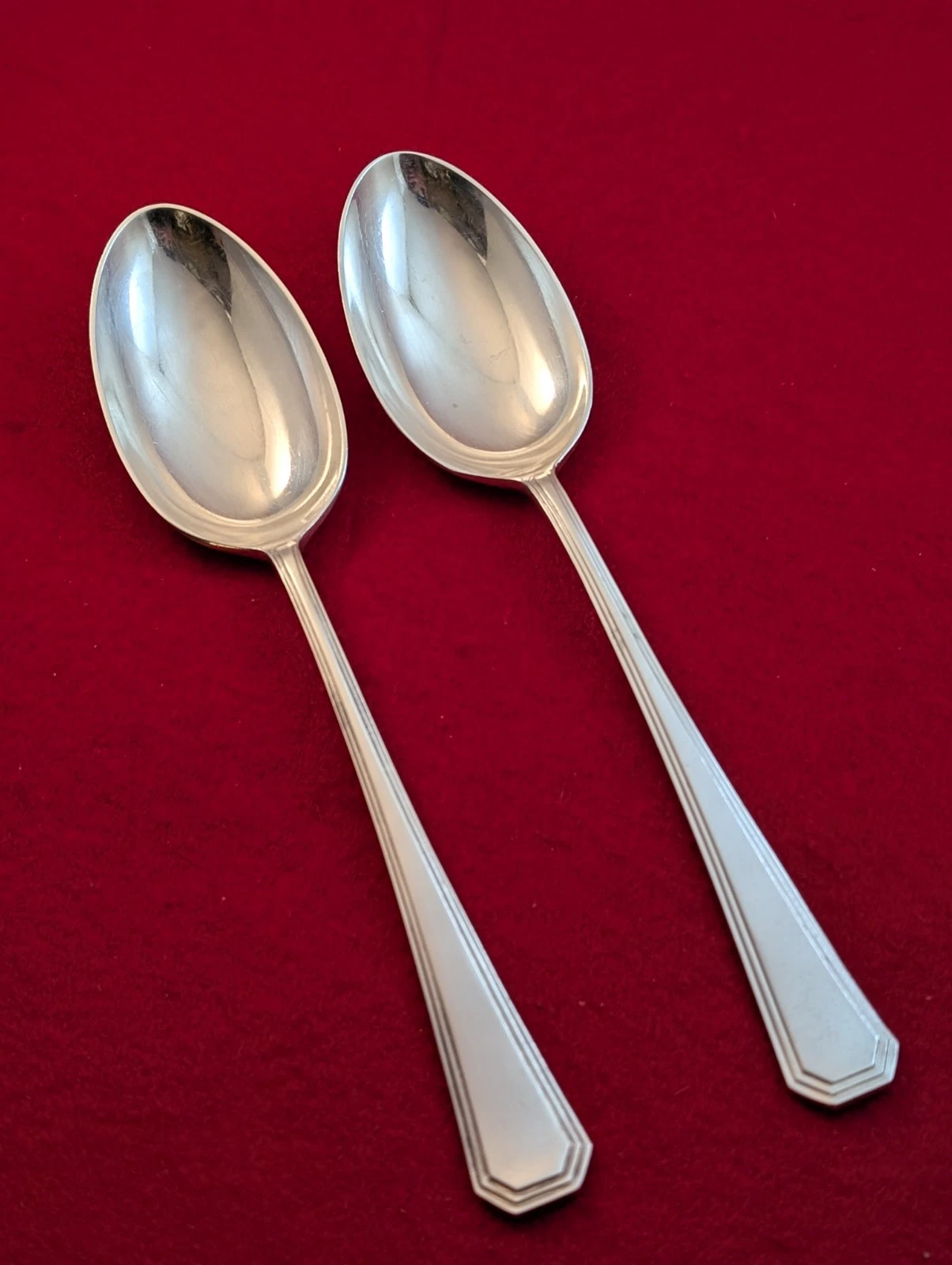 Lot Of 2 MAPPIN & WEBB Cutlery ATHENIAN Silverplate Solid Serving Spoons 8 3/8"