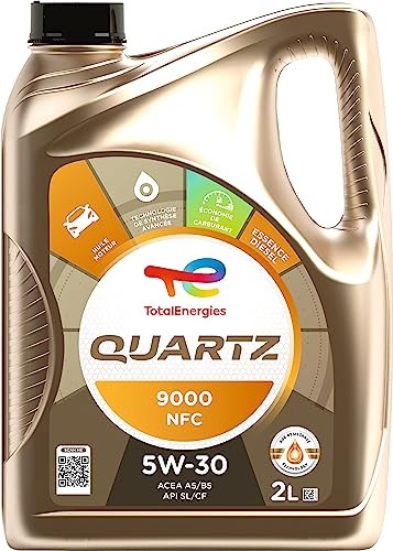 Huile moteur 5W-30 TotalEnergies Quartz 9000 NFC idéale pour les trajets urbains et départs en vacances