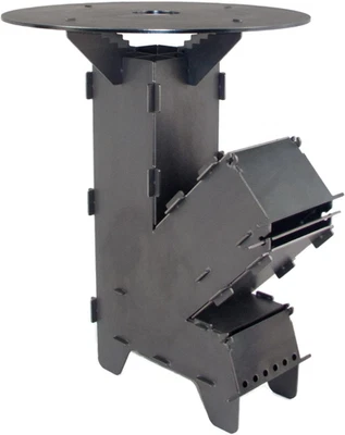 Fire World Raketenofen Inkl. 5 Mm Grillplatte Rocket Stove Stecksystem Aus Massi