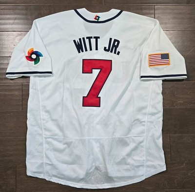 #7 Bobby Witt Jr Stitched White Team USA 2026 World Baseball Classic Home Jersey