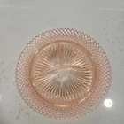 Vintage Anchor Hocking Pink Glass Miss America 3 Part Divided Plate 10.25"