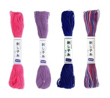 Olympus Sashiko Thread 20m Skein Color Bundles Party Streamers: 76-19-21-23