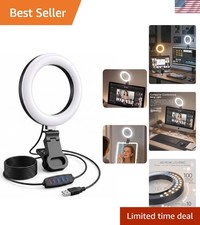 6-Inch Ring Light with Adjustable Brightness for Video Conferencing  Streaming