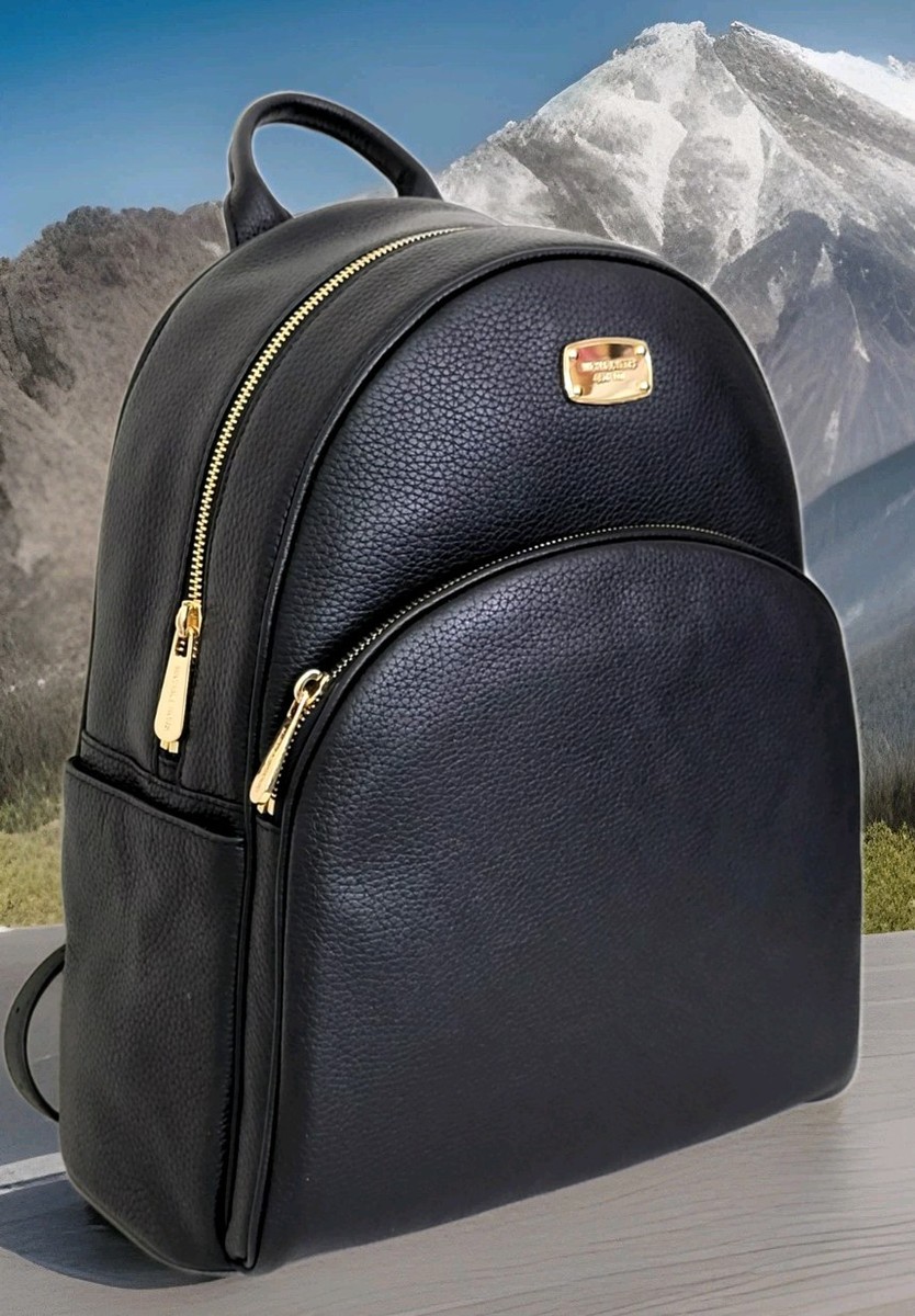 ?MICHAEL KORS ABBEY LARGE BACKPACK BLACK LEATHER TRAVEL  display picture 2